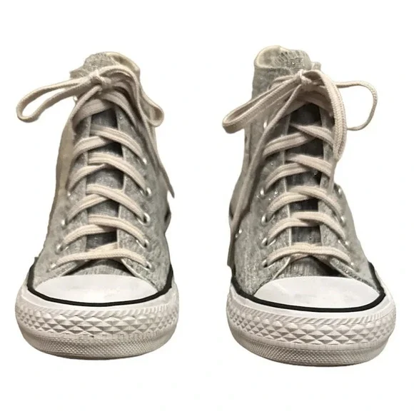 Converse Glitter Custom Chuck Taylor All Star By You high top silver size 7 - Picture 6 of 10
